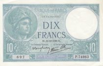 France 10 Francs - Minerva - 19-10-1939 - Serial P.74963