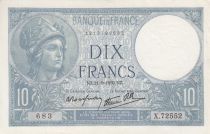 France 10 Francs - Minerva - 21-09-1939 - Serial X.72552