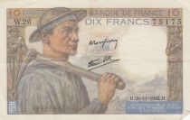 France 10 Francs - Mineur - 26-11-1942 - Série W.26