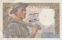 France 10 Francs - Minor -  22-06-1944 - Serial W.88