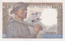 France 10 Francs - Minor - 20-01-1944 - Serial X.78