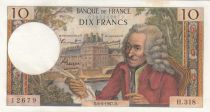 France 10 Francs - Voltaire - 06-04-1967 - Serial H.318