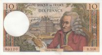 France 10 Francs - Voltaire - 06-11-1969 - Serial B.516