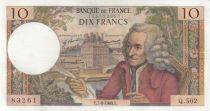 France 10 Francs - Voltaire - 07-08-1969 - Serial Q.502