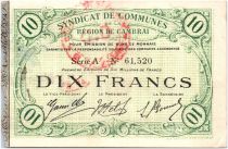 France 10 Francs Cambrai City - 1916