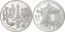 France 10 Francs Eiffel Tower - 2001 - Silver - With box and certificate - Proof