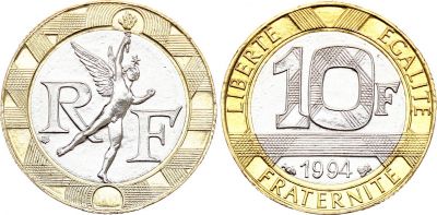 France 10 Francs Gnie - 1994 frappe abeille FDC