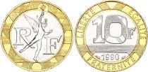 France 10 Francs Genius - 1990 - Bimetal