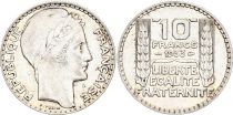 France 10 Francs Laureate head - 1933 Silver