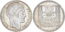 France 10 Francs Laureate head - 1937 Silver