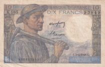 France 10 Francs Miner - 07-04-1949 Serial K.185