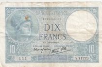 France 10 Francs Minerva - 07-09-1939 - Serial Y.71225