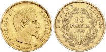 France 10 Francs Napoleon III Empereur - 1858 A Gold