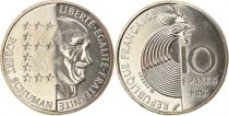 France 10 Francs Robert Schuman - 1986 - Argent - Sans étui ni certificat - BU