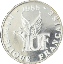 France 10 Francs Roland Garros - 1988 - Argent - BU