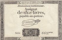 France 10 Livres - Watermark Republique -  French Revolution - 24-10-1792 - Serial 6627