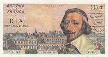 France 10 New Francs - Richelieu - 07-12-1961 - Serial X.189