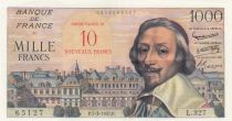 France 10 NF sur 1000 Francs - Richelieu - 07-03-1957 - Serial L.327