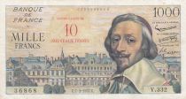 France 10 NF sur 1000 Francs, Richelieu - 07-03-1957 Serial V.332