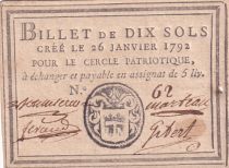 France 10 Sols - Bouches du Rhône - Arles - Cercle Patriotique - 26-01-1792