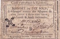 France 10 Sols - Bouches du Rhône - Tarascon - Caisse Patriotique - 1792