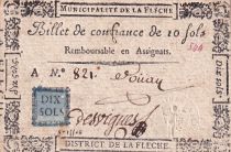 France 10 Sols - Sarthe - Municipalité de la Flèche - Serial A - 1791