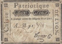 France 10 sous - 1791 - Department Rhone - Patriotic fund of Lyon