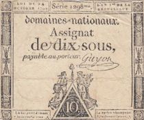 France 10 Sous Women, Liberty cap (24-10-1792) - Sign. Guyon - Serial 1298