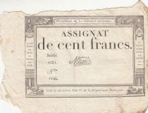 France 100 Francs -  18 Nivose An III - (07.01.1795) - Sign. Mane - Série 4271