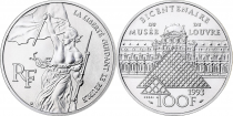 France 100 Francs  - Liberty Guiding the People - 1993 - Silver