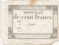 France 100 Francs - 18 Nivose An III - (07.01.1795) - Sign. Benoit - Serial 583