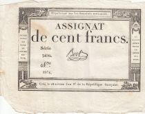 France 100 Francs - 18 Nivose An III - (07.01.1795) - Sign. Bert - Serial 3420