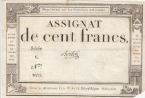 France 100 Francs - 18 Nivose An III - (07.01.1795) - Sign. Berton - Serial 6