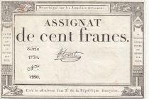 France 100 Francs - 18 Nivose An III - (07.01.1795) - Sign. Chevrot - Serial 1738