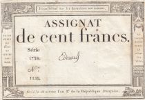 France 100 Francs - 18 Nivose An III - (07.01.1795) - Sign. Edouard - Serial 1738