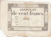 France 100 Francs - 18 Nivose An III - (07.01.1795) - Sign. Gautry - Serial 2760