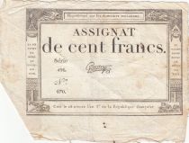 France 100 Francs - 18 Nivose An III - (07.01.1795) - Sign. Gautry - Serial 496