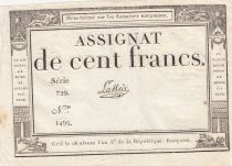 France 100 Francs - 18 Nivose An III - (07.01.1795) - Sign. Lassia - Serial 729