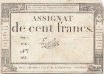 France 100 Francs - 18 Nivose An III - (07.01.1795) - Sign. Le Noble - Serial 1047