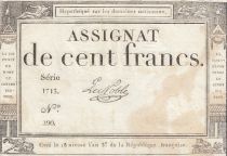 France 100 Francs - 18 Nivose An III - (07.01.1795) - Sign. Le Noble - Serial 1713