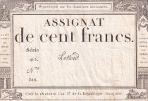 France 100 Francs - 18 Nivose An III - (07.01.1795) - Sign. Lenoir - Serial 461