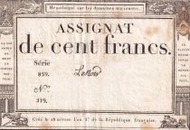 France 100 Francs - 18 Nivose An III - (07.01.1795) - Sign. Lenoir - Serial 859