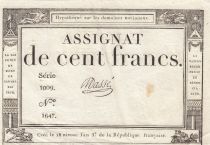 France 100 Francs - 18 Nivose An III - (07.01.1795) - Sign. Masse - Serial 1009