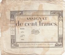 France 100 Francs - 18 Nivose An III - (07.01.1795) - Sign. Masse - Serial 859