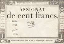 France 100 Francs - 18 Nivose An III - (07.01.1795) - Sign. Moret - Serial 1733