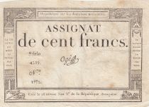 France 100 Francs - 18 Nivose An III - (07.01.1795) - Sign. Ogé - Serial 4519