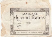 France 100 Francs - 18 Nivose An III - (07.01.1795) - Sign. Ogé - Serial 5255