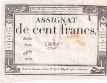 France 100 Francs - 18 Nivose An III - (07.01.1795) - Sign. Oudry - Serial 3920