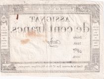 France 100 Francs - 18 Nivose An III - (07.01.1795) - Sign. Oudry - Serial 3920