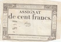 France 100 Francs - 18 Nivose An III - (07.01.1795) - Sign. Perrin - Serial 471